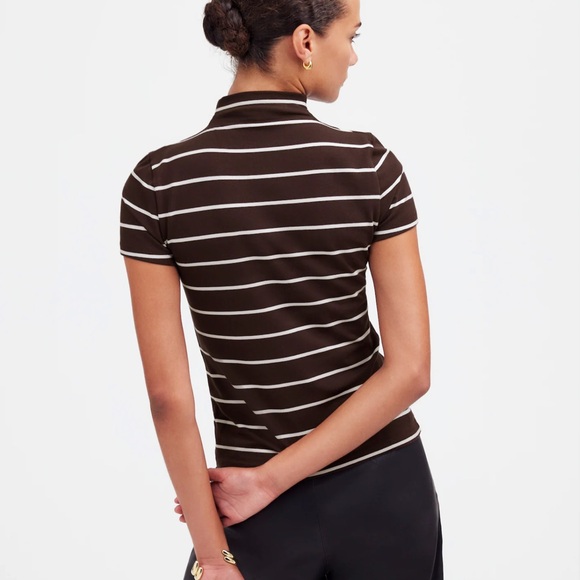 Madewell Short Sleeve Mockneck Tee in Stripe - Picture 5 of 8